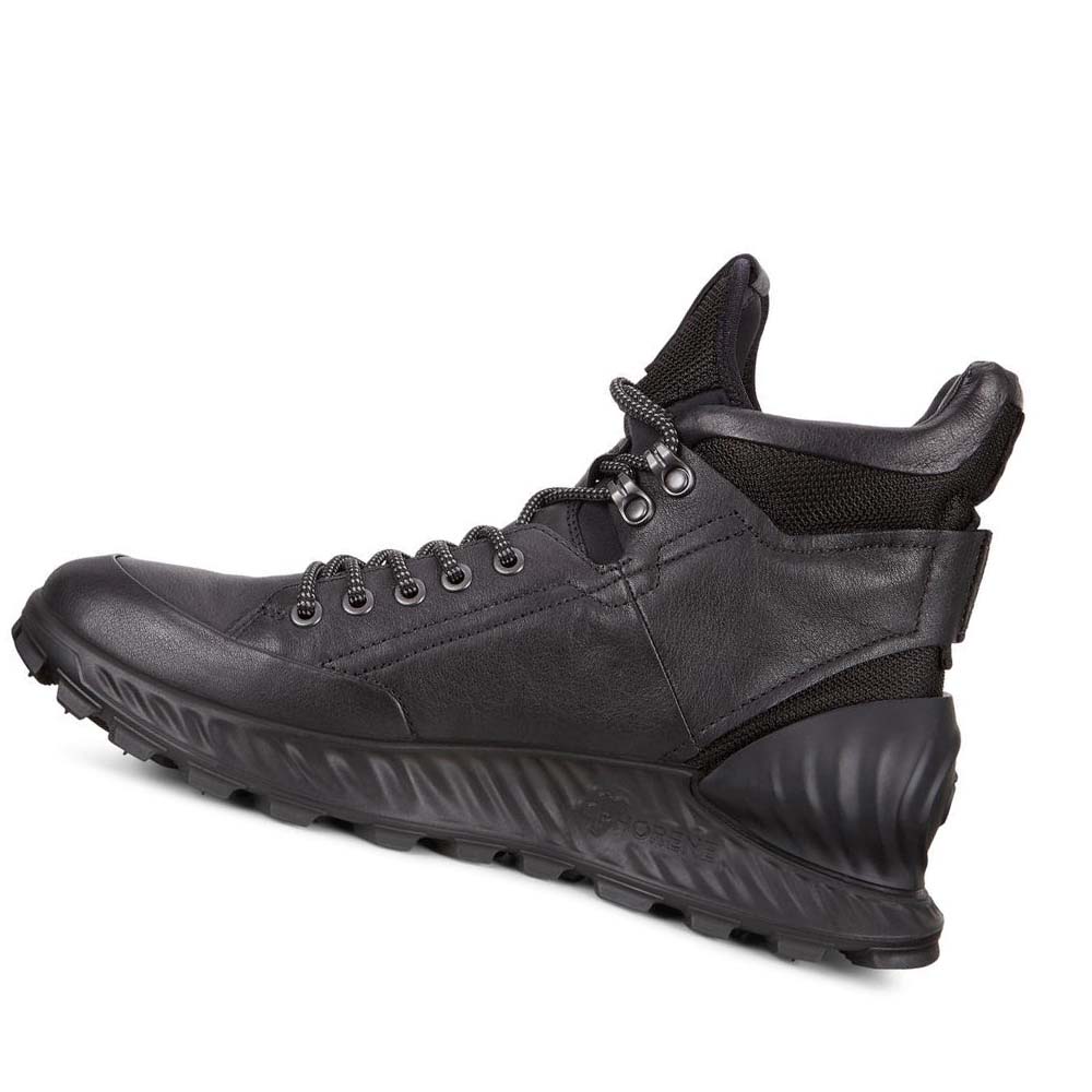 Men's Ecco Exostrike Hydromax Hiking & Trail Black | Canada 567KOR